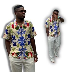Vibrant Floral Men's Casual Shirt